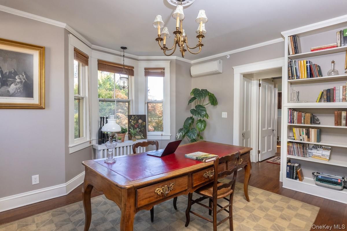Chandelier, Home Office, Interior, Pendant Lights, Wood Texture Flooring
