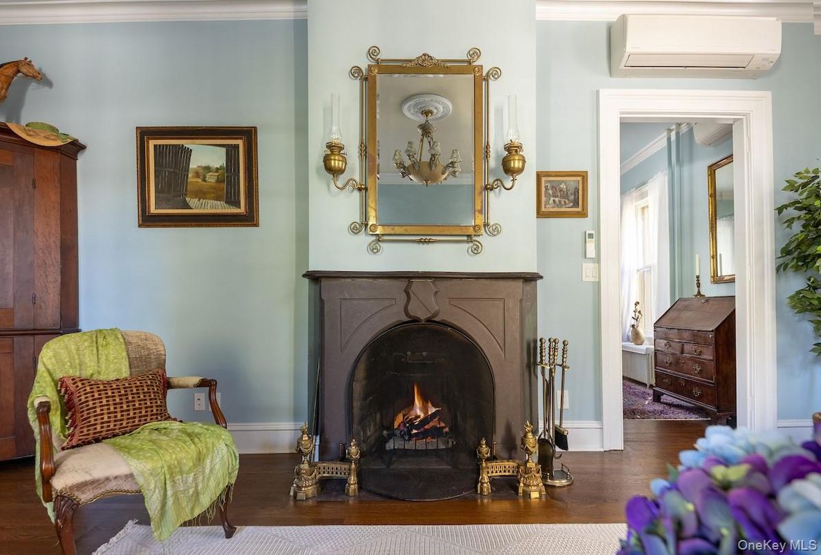 Fireplace, Interior, Wood Texture Flooring