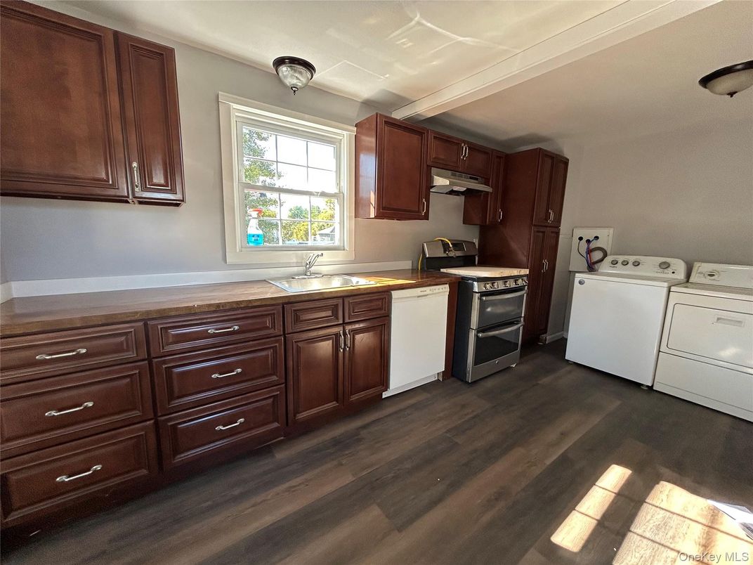 Interior, Kitchen, Washer, Wood Texture Flooring