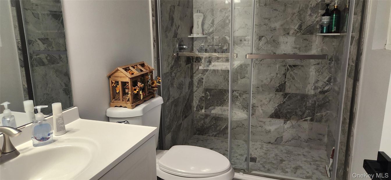 Bathroom, Glass Shower, Interior, Marble Walls
