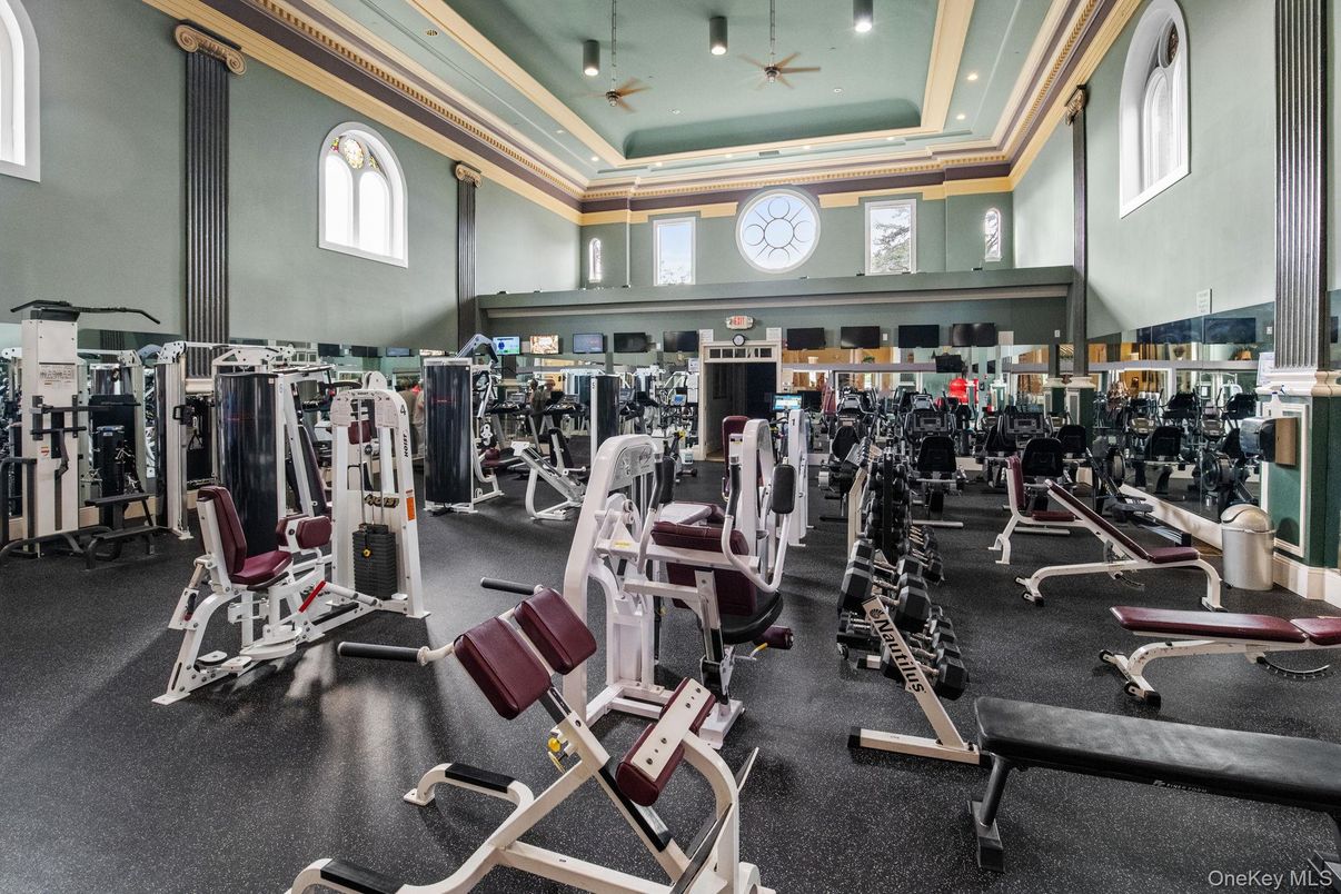 Fitness Equipment, Gym, Interior, Recessed Lighting
