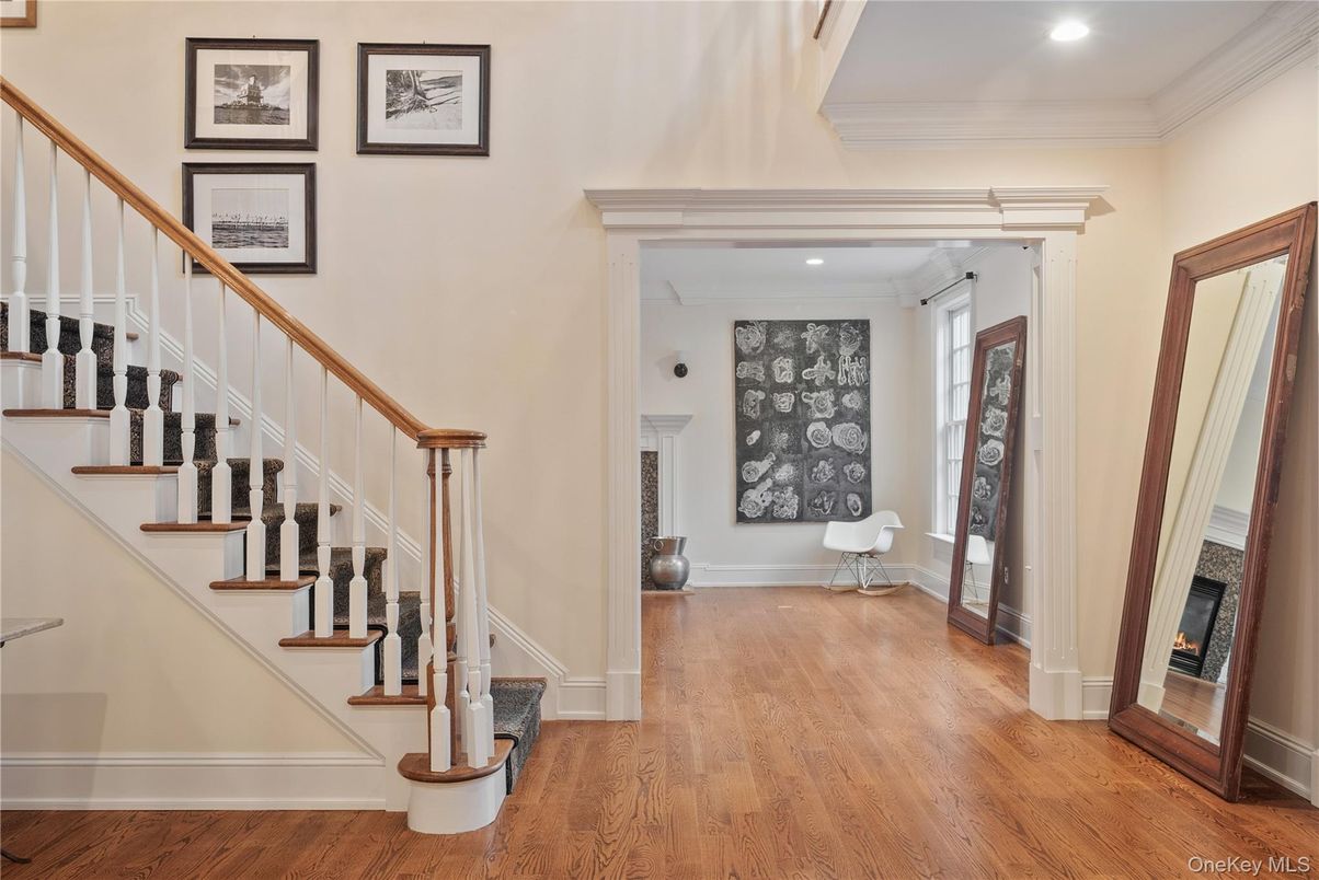 Fireplace, Interior, Recessed Lighting, Wood Texture Flooring