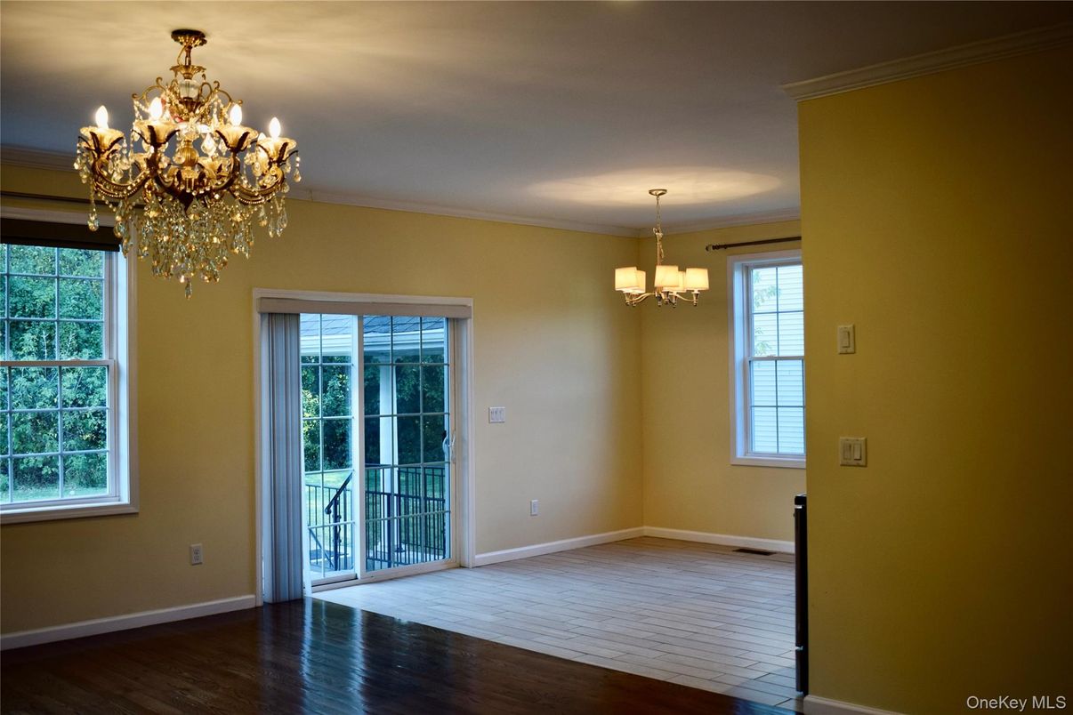 Chandelier, Empty room, Interior, Wood Texture Flooring