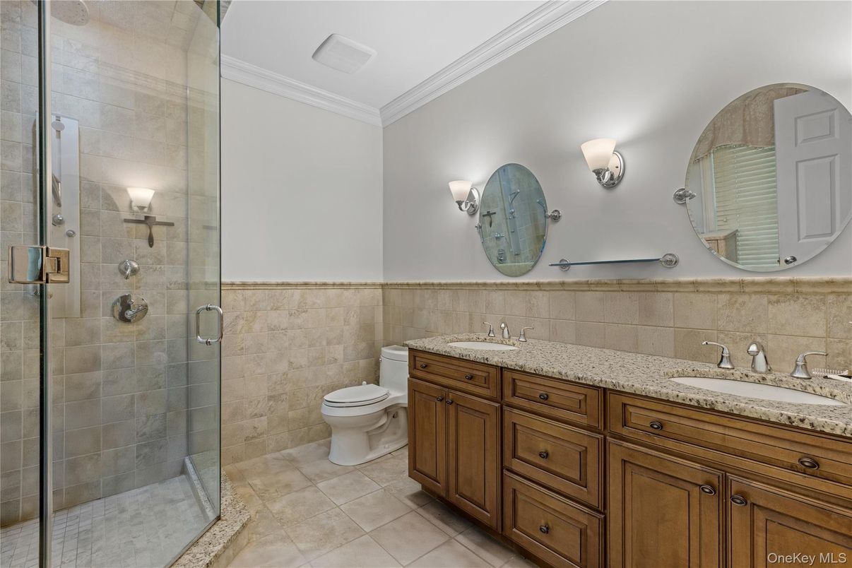 Bathroom, Dual Sink Vanities, Glass Shower, Interior