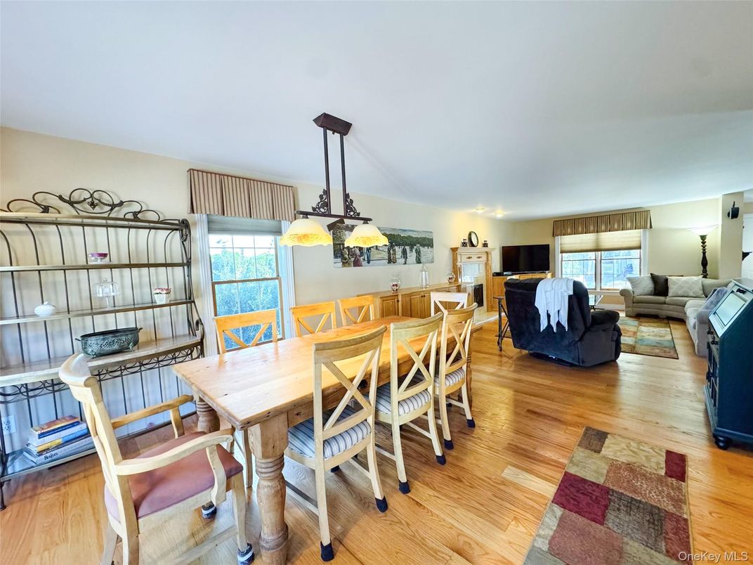 Dining room, Interior, Living room, Pendant Lights, Wood Texture Flooring