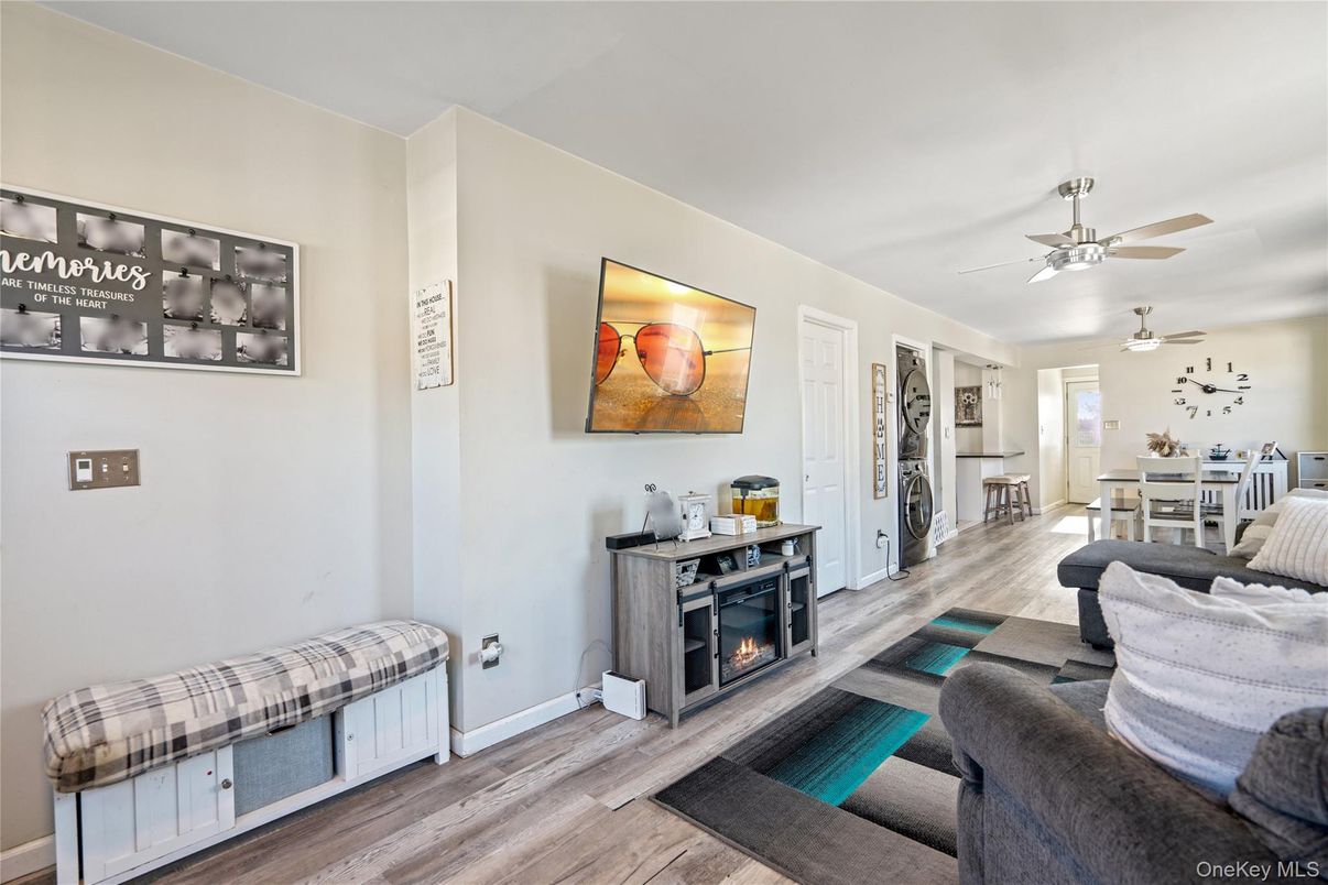 Dining room, Fireplace, Interior, Living room, Wood Texture Flooring