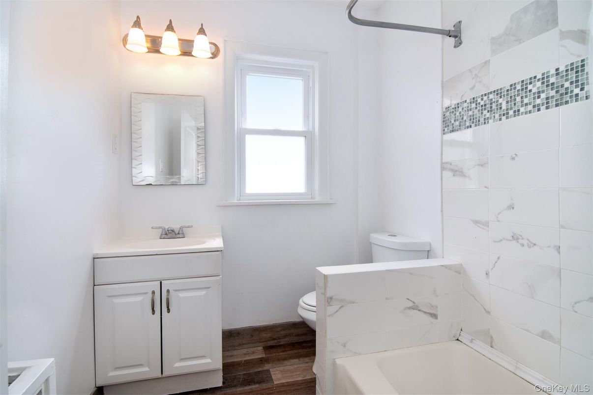 Bathroom, Interior, Marble Walls, Wood Texture Flooring