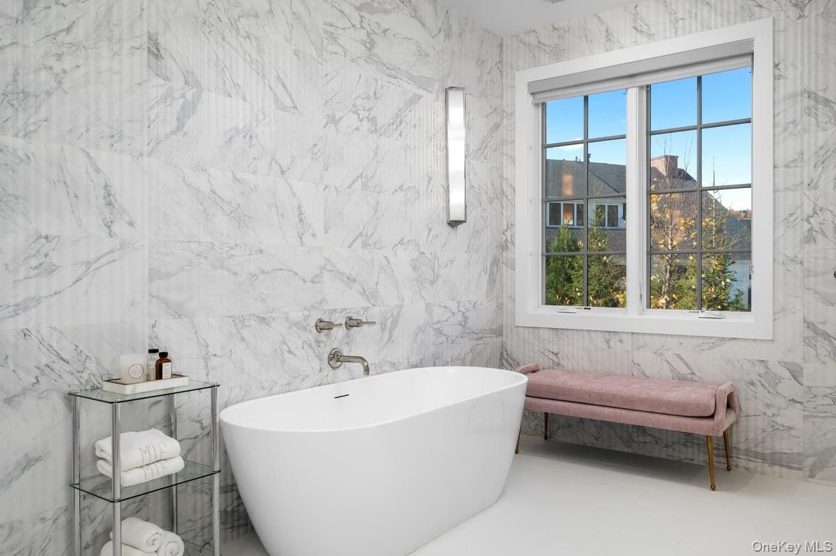 Bathroom, Free Standing Baths, Interior, Marble Walls