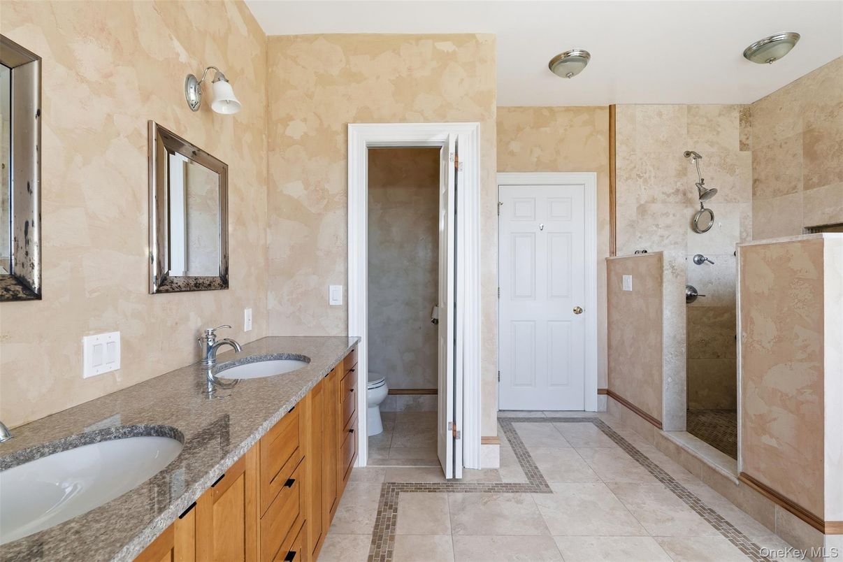 Bathroom, Dual Sink Vanities, Glass Shower, Interior
