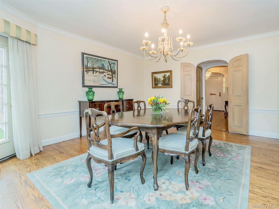 Chandelier, Dining room, Interior, Wood Texture Flooring