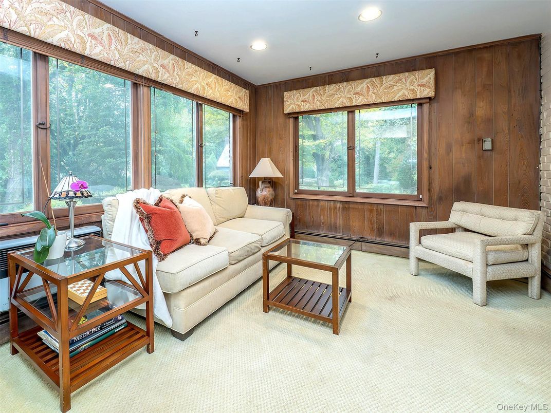 Interior, Living room, Recessed Lighting, Wooden Walls