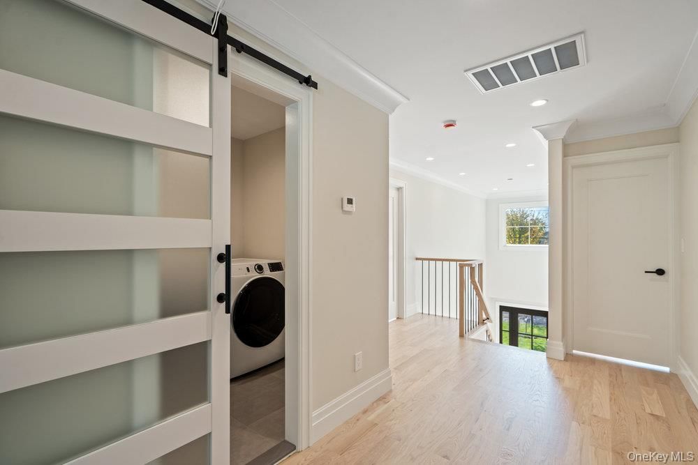 Interior, Recessed Lighting, Utility Closets, Washer, Wood Texture Flooring