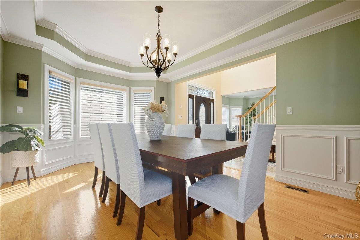 Chandelier, Dining room, Interior, Wood Texture Flooring