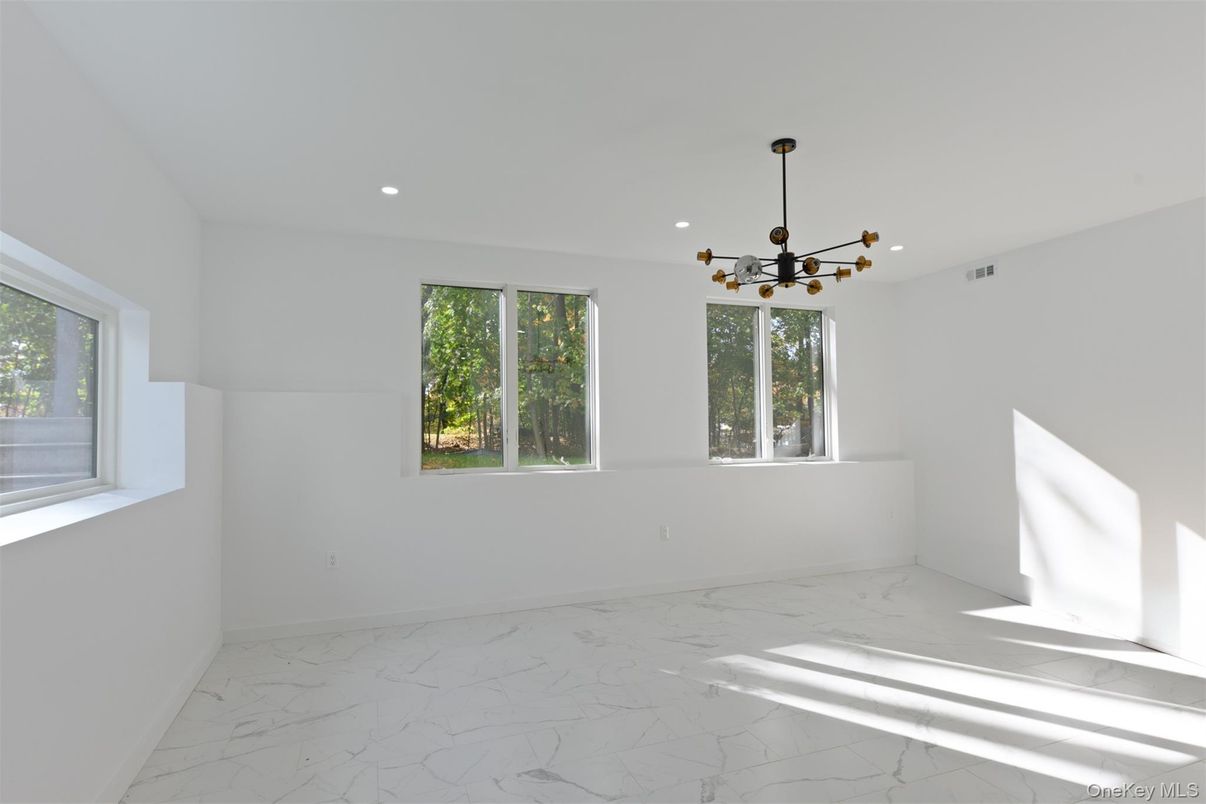 Empty room, Interior, Marble, Pendant Lights, Recessed Lighting