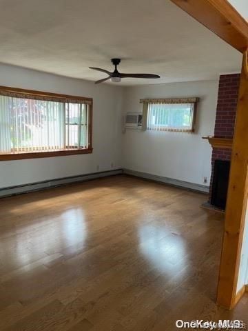 Empty room, Fireplace, Interior, Wood Texture Flooring