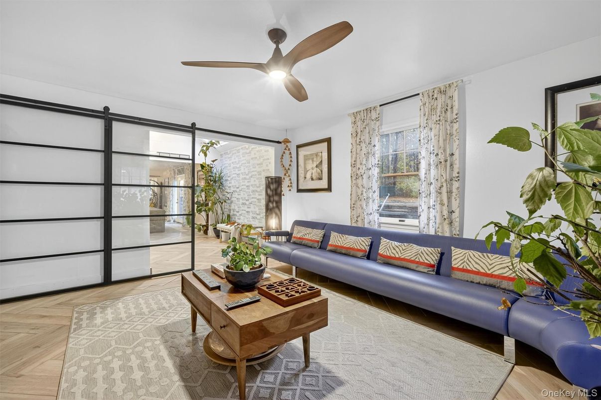 Interior, Living room, Stone Walls, Wood Texture Flooring