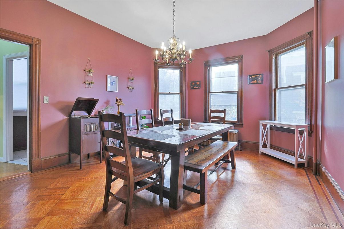 Chandelier, Dining room, Interior, Wood Texture Flooring