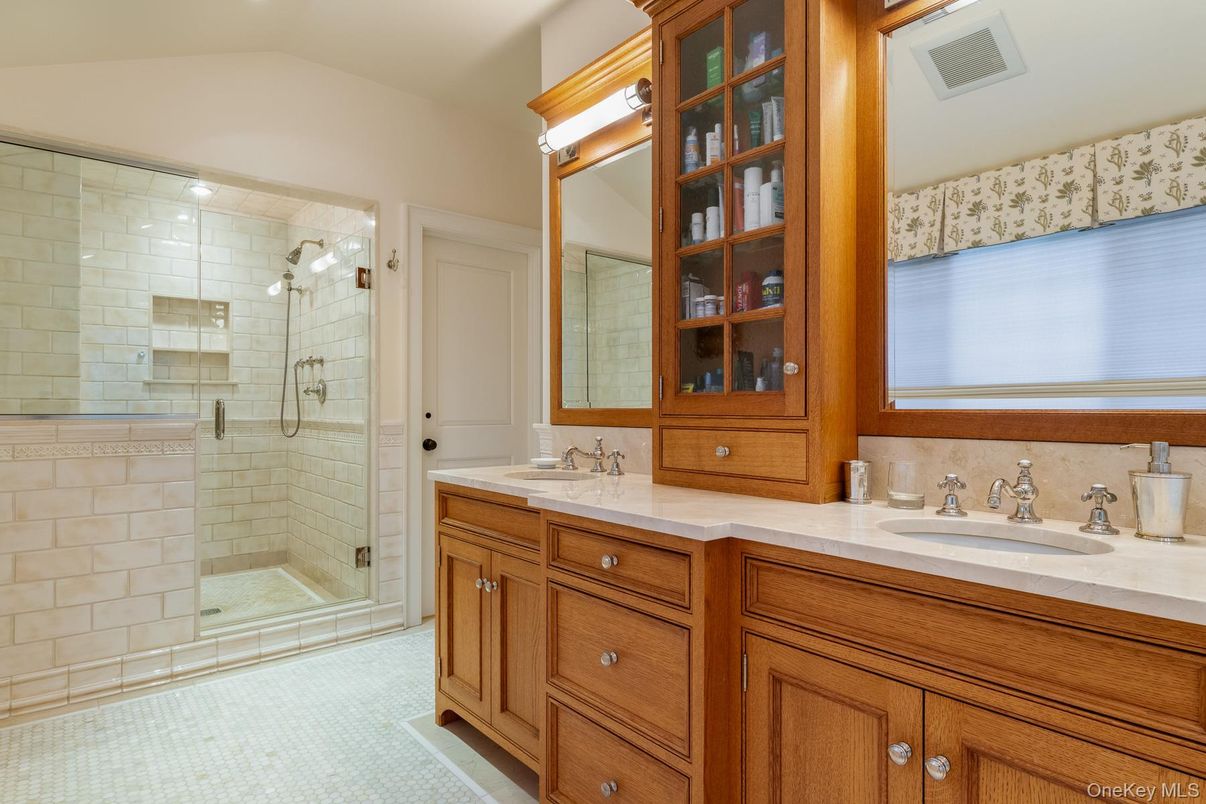 Bathroom, Dual Sink Vanities, Glass Shower, Interior