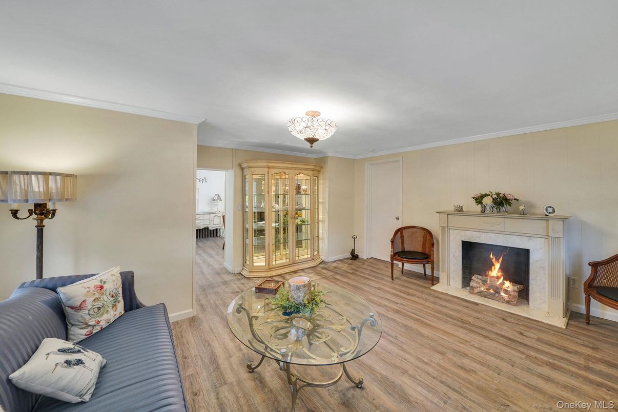 Chandelier, Fireplace, Interior, Living room, Wood Texture Flooring