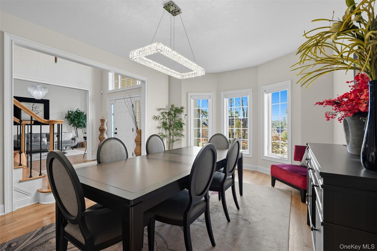 Chandelier, Dining room, Interior, Pendant Lights, Wood Texture Flooring