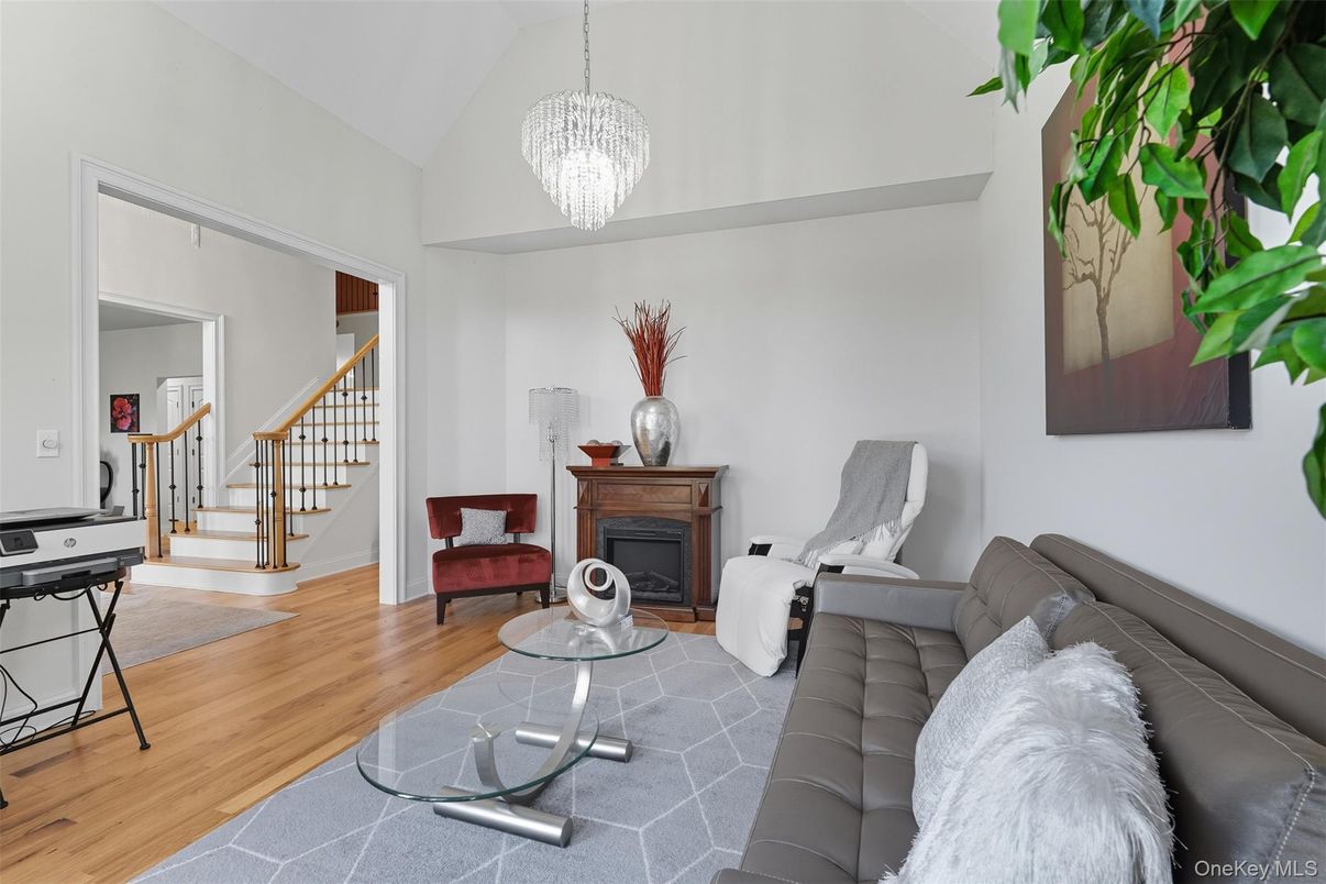 Chandelier, Fireplace, Interior, Living room, Wood Texture Flooring