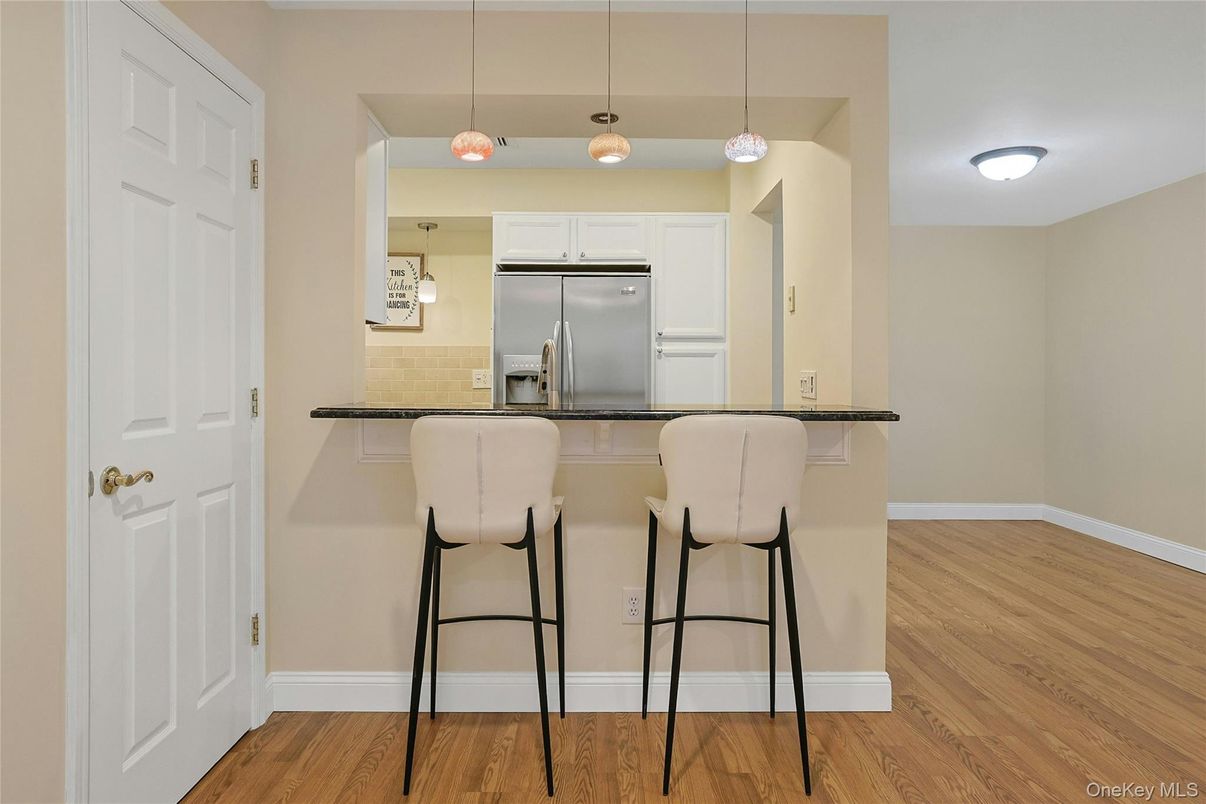 Interior, Kitchen, Pendant Lights, Stainless Steel Appliances, Wood Texture Flooring