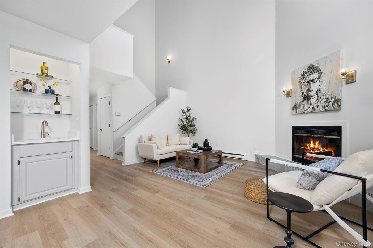 Fireplace, Interior, Living room, Wood Texture Flooring