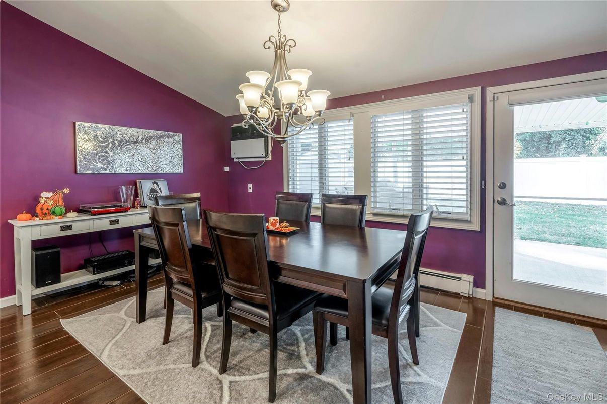 Chandelier, Dining room, Interior, Wood Texture Flooring