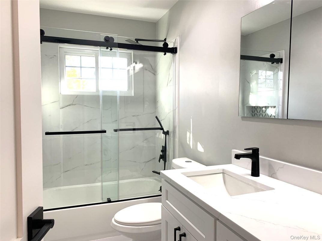 Bathroom, Glass Shower, Interior, Marble Walls