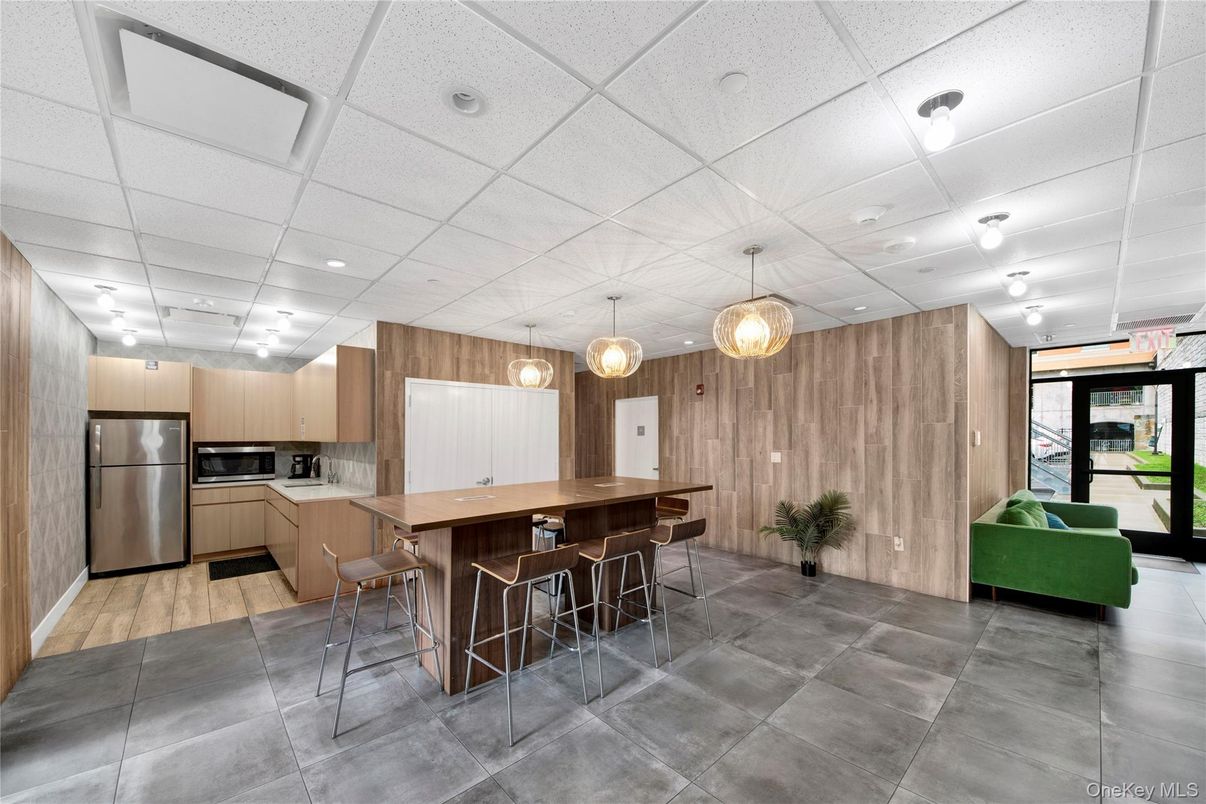 Interior, Kitchen, Pendant Lights, Recessed Lighting, Stainless Steel Appliances, Wooden Walls