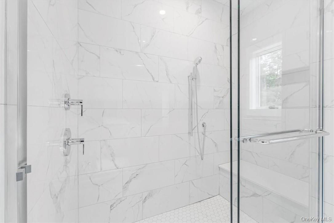 Bathroom, Glass Shower, Interior, Marble Walls