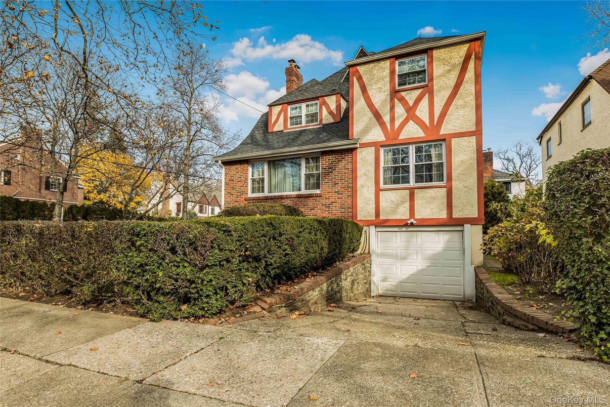 Attached, Exterior, Facade, Brick Facade, Tudor Revival