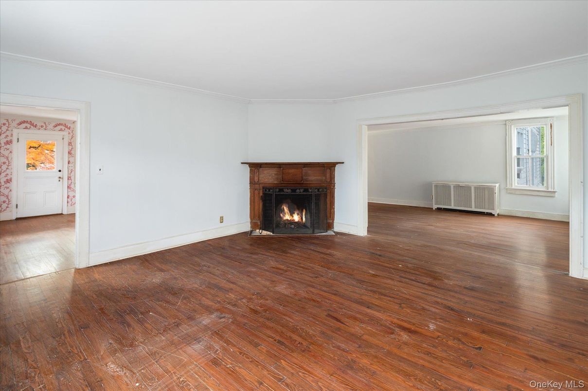 Empty room, Fireplace, Interior, Wood Texture Flooring