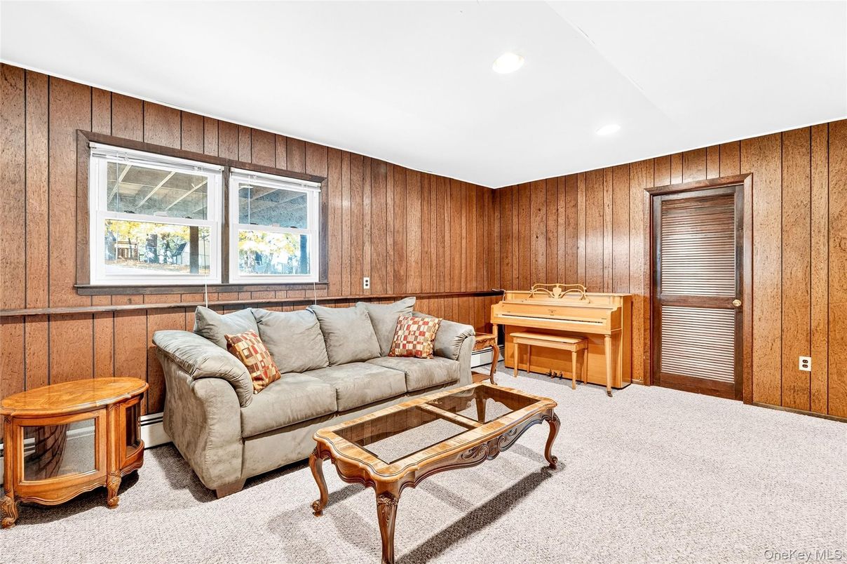 Interior, Living room, Recessed Lighting, Wooden Walls
