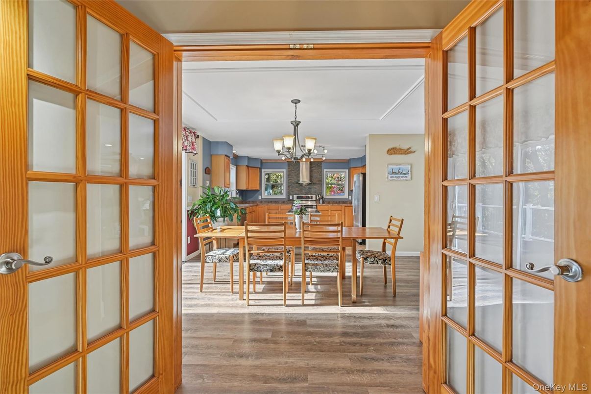 Chandelier, Dining room, Interior, Wood Texture Flooring
