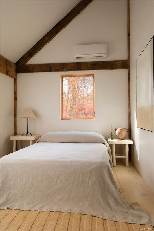 Bedroom, Interior, Wooden Beams, Wood Texture Flooring