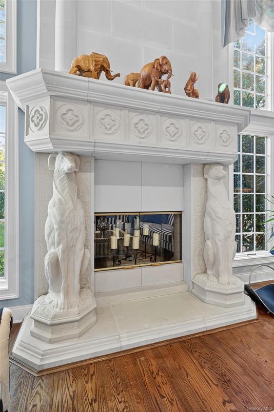 Fireplace, Interior, Wood Texture Flooring