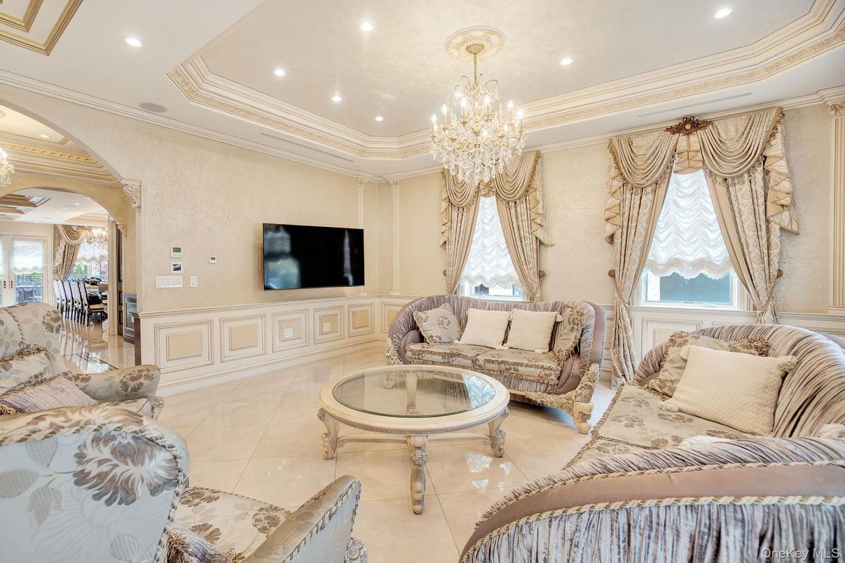 Chandelier, Interior, Living room, Recessed Lighting