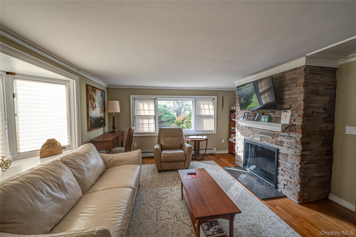 Fireplace, Interior, Living room, Stone Walls, Wood Texture Flooring