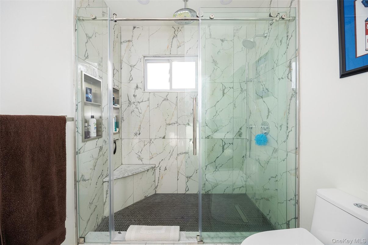 Bathroom, Glass Shower, Interior, Marble Walls