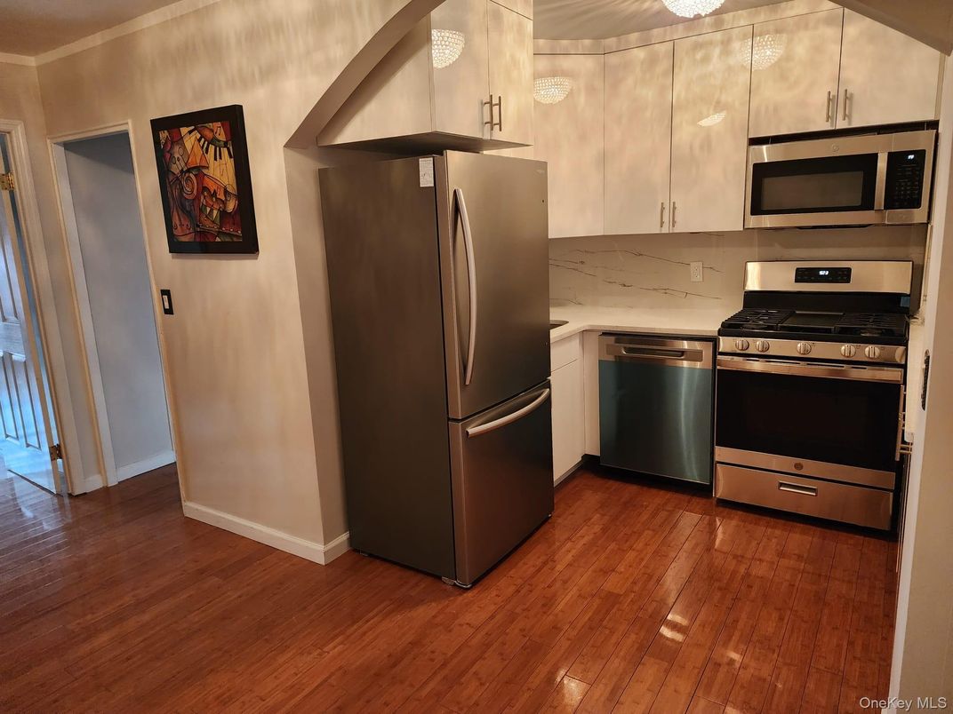 Interior, Kitchen, Stainless Steel Appliances, Wood Texture Flooring