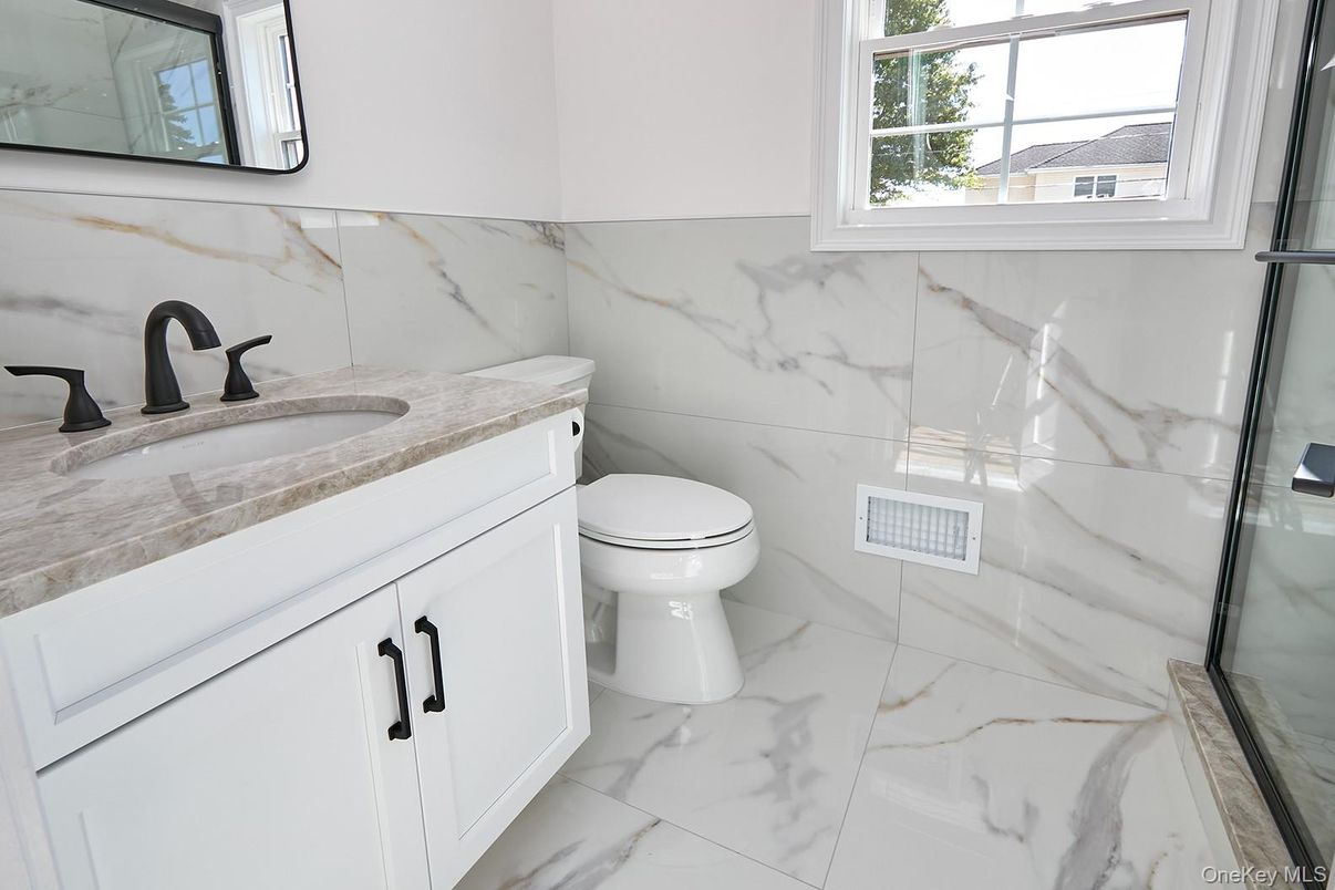 Bathroom, Glass Shower, Interior, Marble, Marble Walls