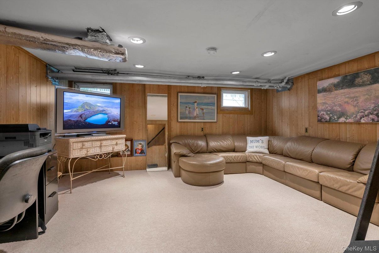 Interior, Living room, Recessed Lighting, Wooden Walls