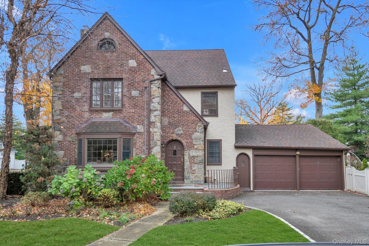 Attached, Detached Garage, Exterior, Facade, Brick Facade, Tudor Revival