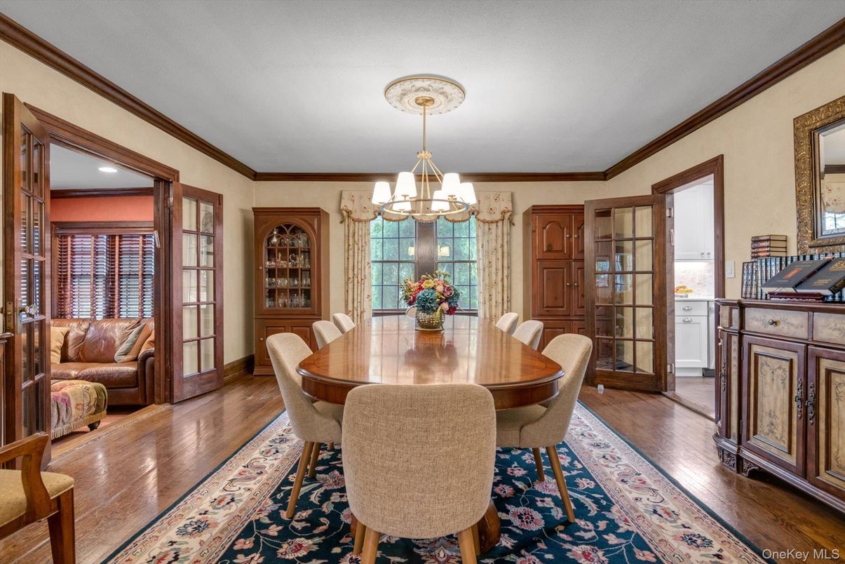Chandelier, Dining room, Interior, Wood Texture Flooring
