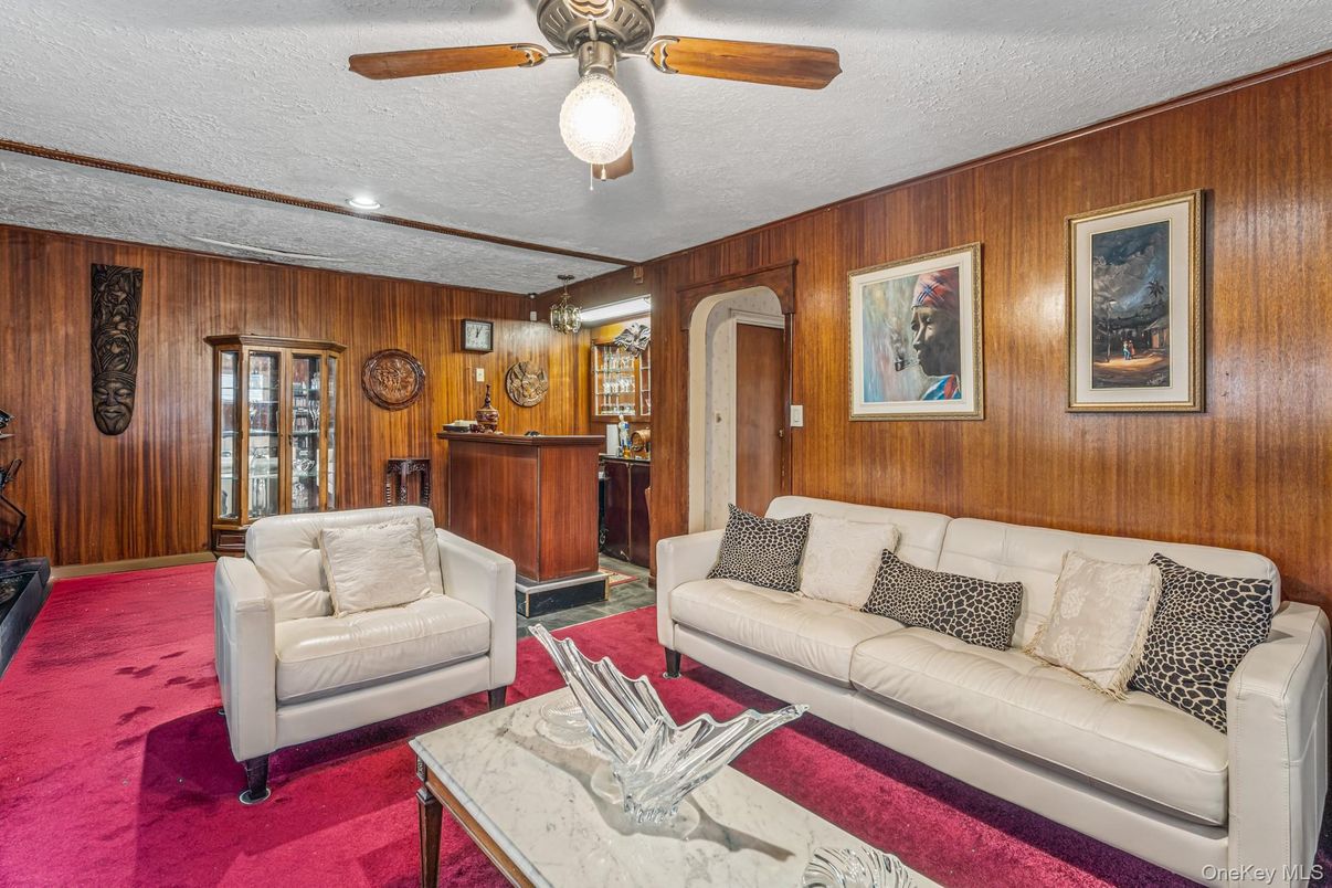 Interior, Living room, Recessed Lighting, Wooden Walls