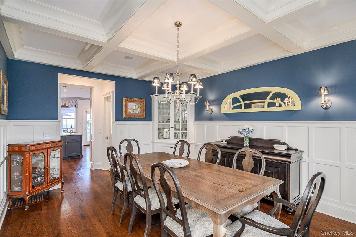 Chandelier, Dining room, Interior, Wood Texture Flooring