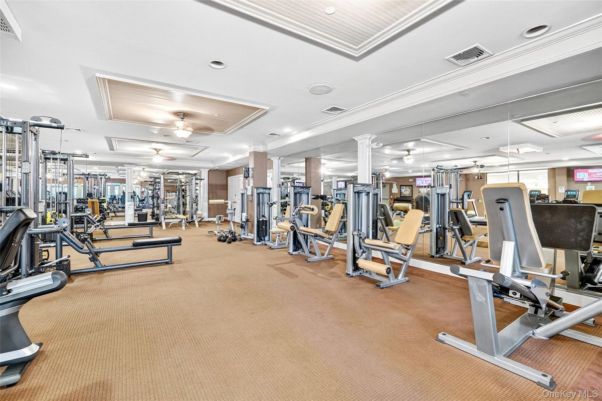 Fitness Equipment, Gym, Interior, Recessed Lighting