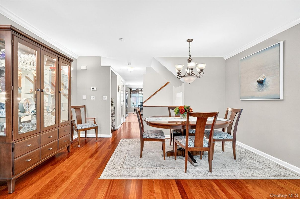 Chandelier, Dining room, Interior, Wood Texture Flooring