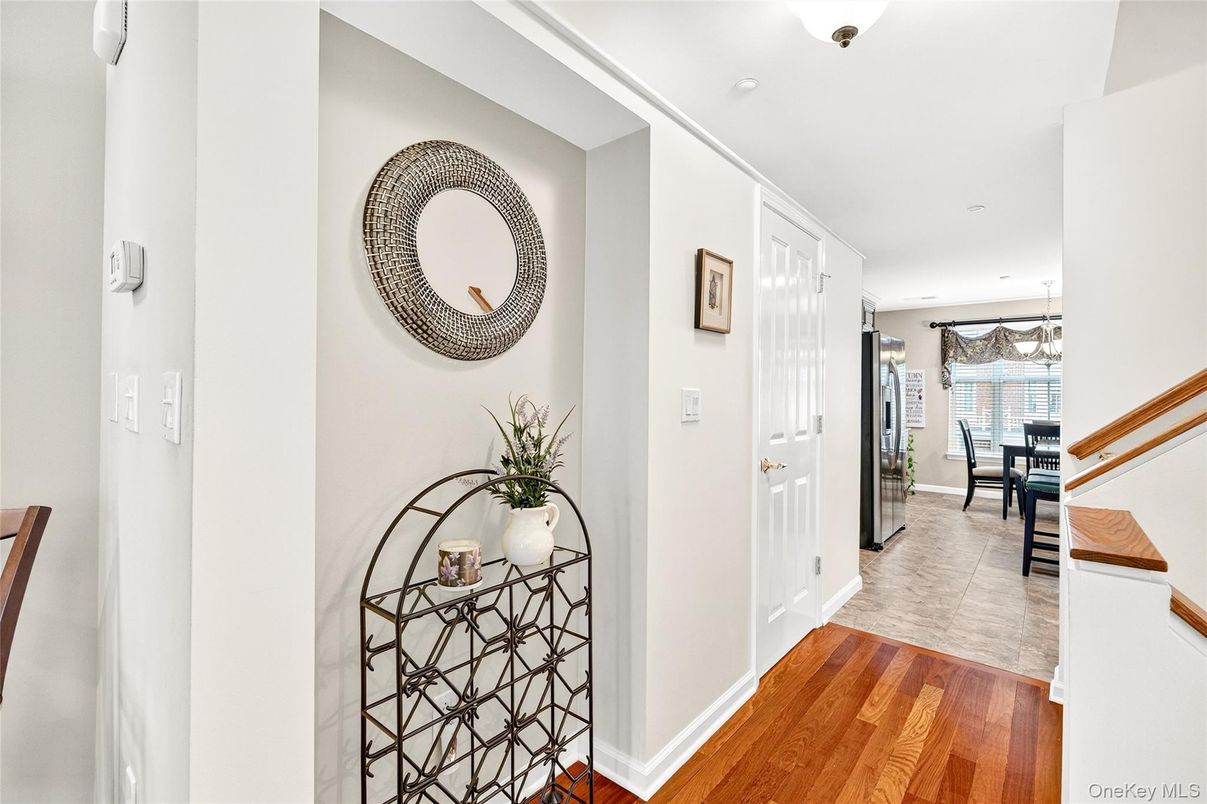 Dining room, Interior, Pendant Lights, Recessed Lighting, Wood Texture Flooring